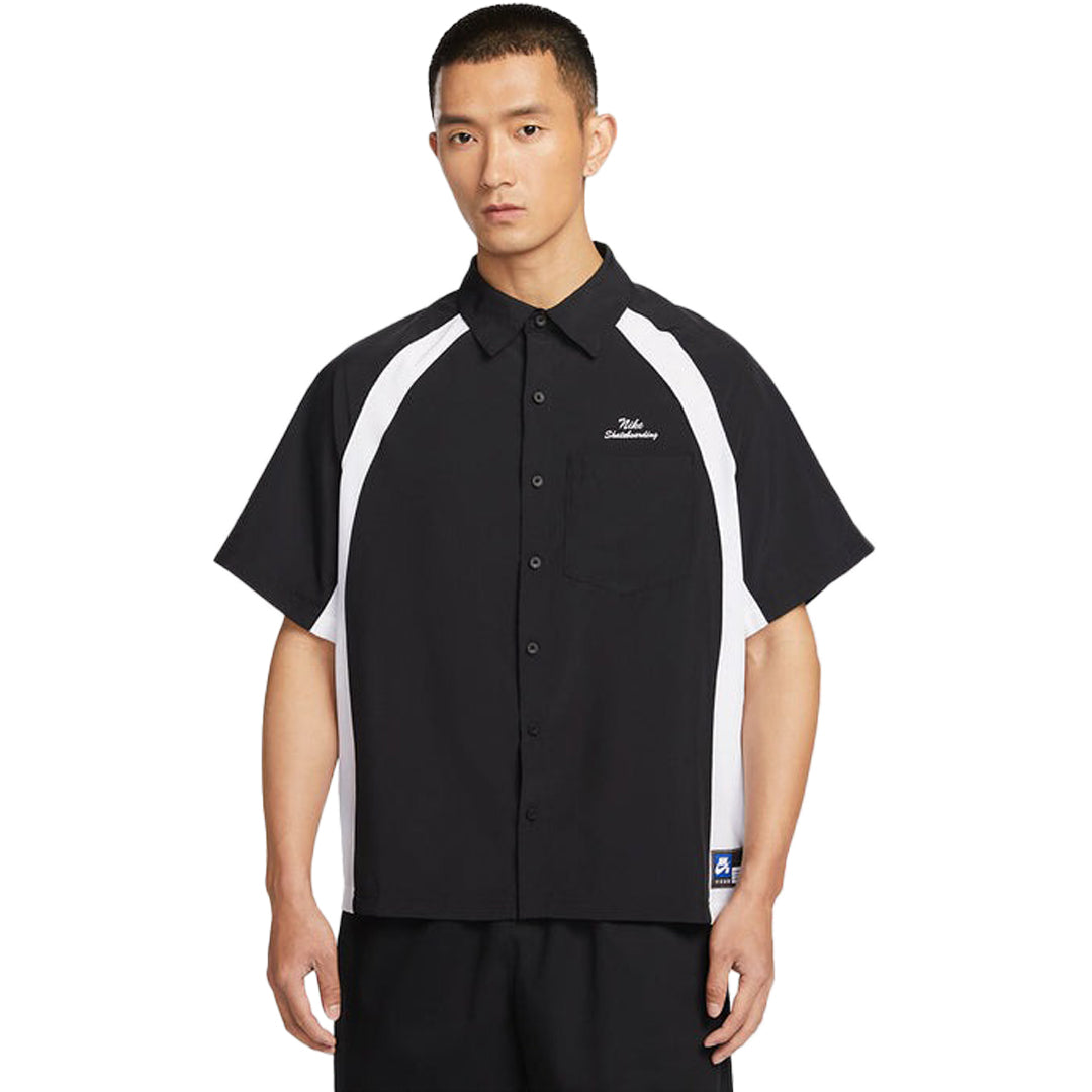 NIKE SB(ナイキ スケートボーディング)| NIKE SB DRI-FIT WOVEN SHORT-SLEEVE BOWLER SHIRT / BLACK | スノーボード・スケートボードのTACTICS JAPAN