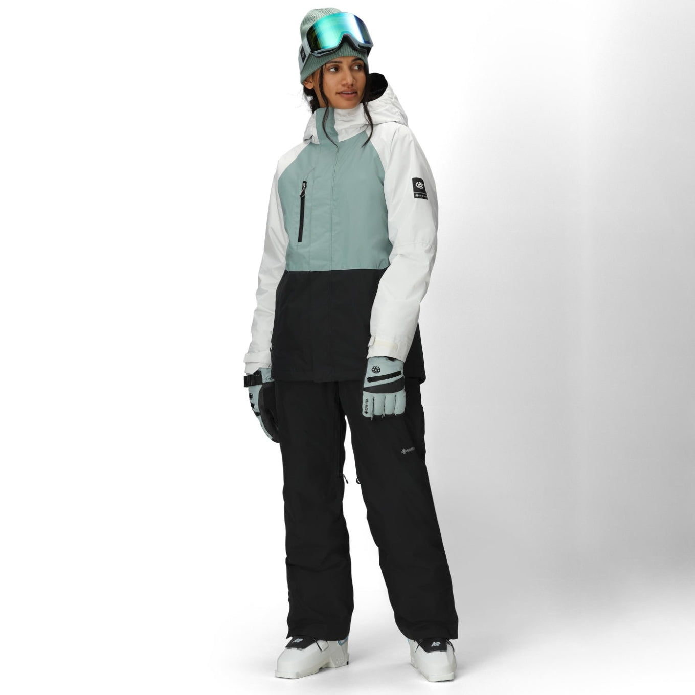 686(シックス エイト シックス)| WOMENS GORE-TEX WILLOW INSULATED JACKET / DUSTY MARINE COLOR BLOCK | スノーボード・スケートボードのTACTICS JAPAN