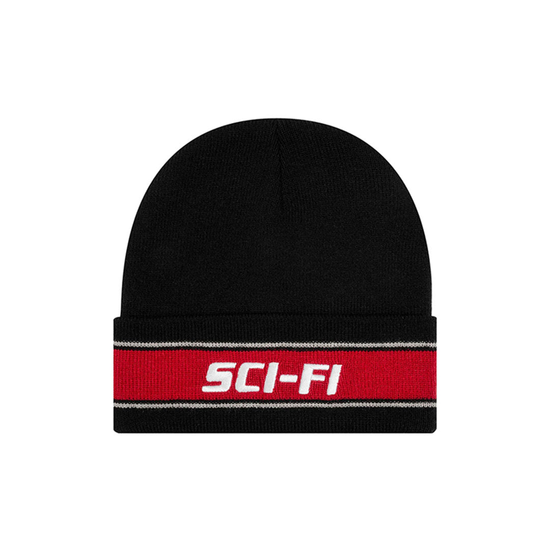 SCI-FI FANTASY(サイファイファンタジー)| STRIPE LOGO BEANIE / BLACK | スノーボード・スケートボードのTACTICS JAPAN