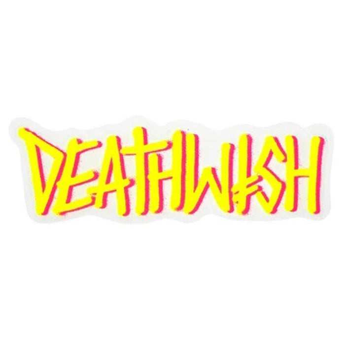 DEATHWISH SKATEBOARDS(デスウィッシュ)| DEATHSPRAY STICKER / YELLOW | スノーボード・スケートボードのTACTICS JAPAN