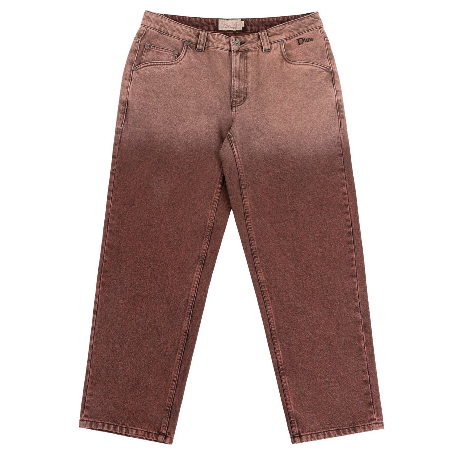 CLASSIC RELAXED DENIM PANTS / DIPPED SANDBLASTED BURGUNDY