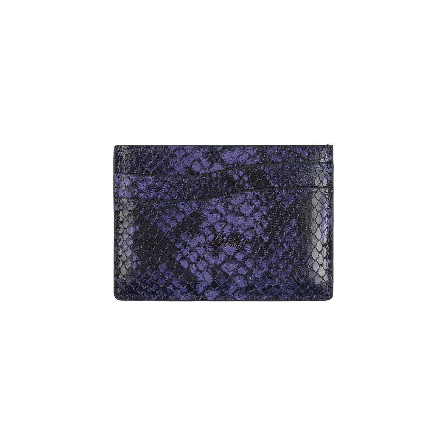 EMBOSSED LEATHER CARDHOLDER / BLUE SNAKE SKIN