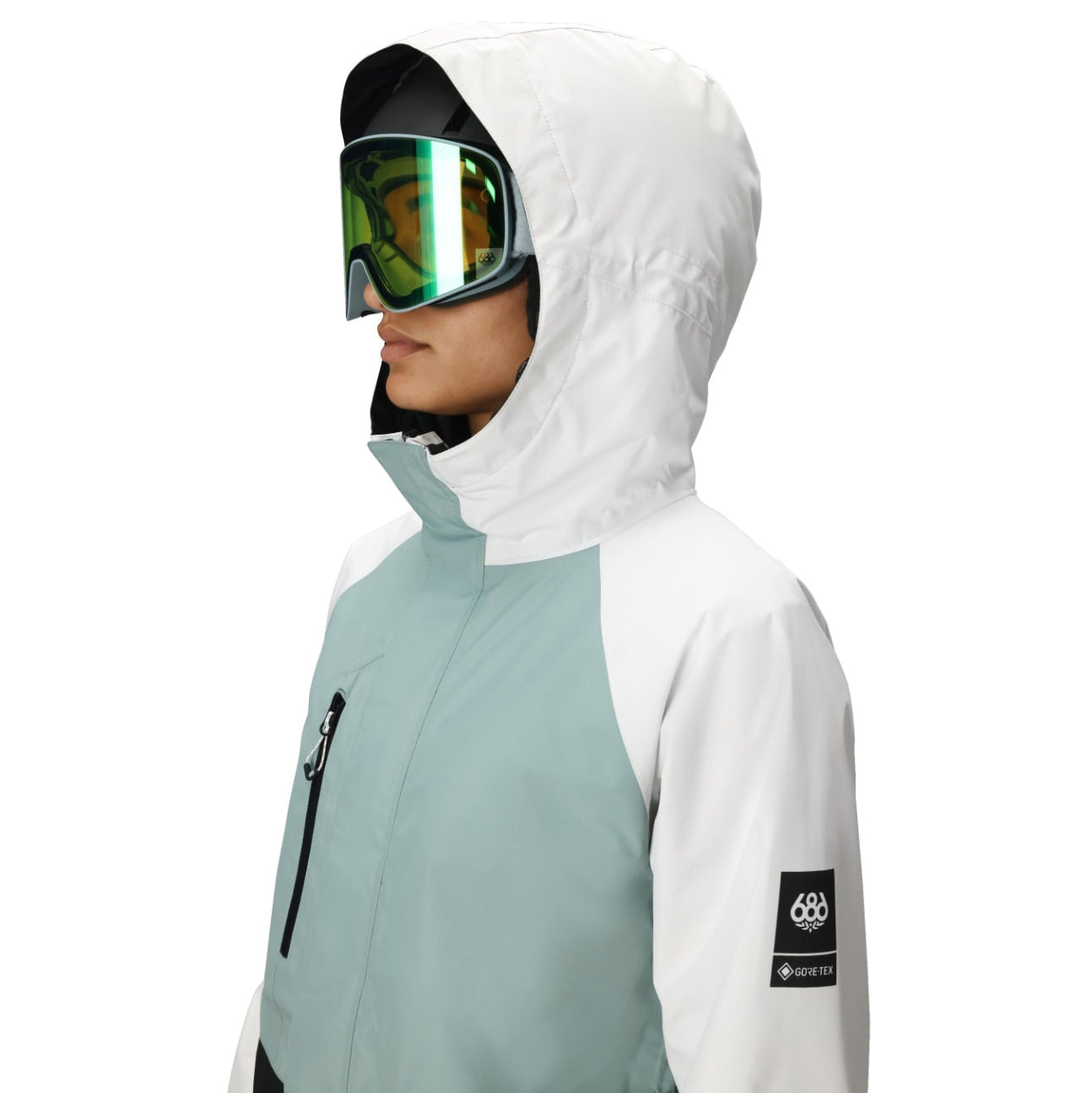 686(シックス エイト シックス)| WOMENS GORE-TEX WILLOW INSULATED JACKET / DUSTY MARINE COLOR BLOCK | スノーボード・スケートボードのTACTICS JAPAN