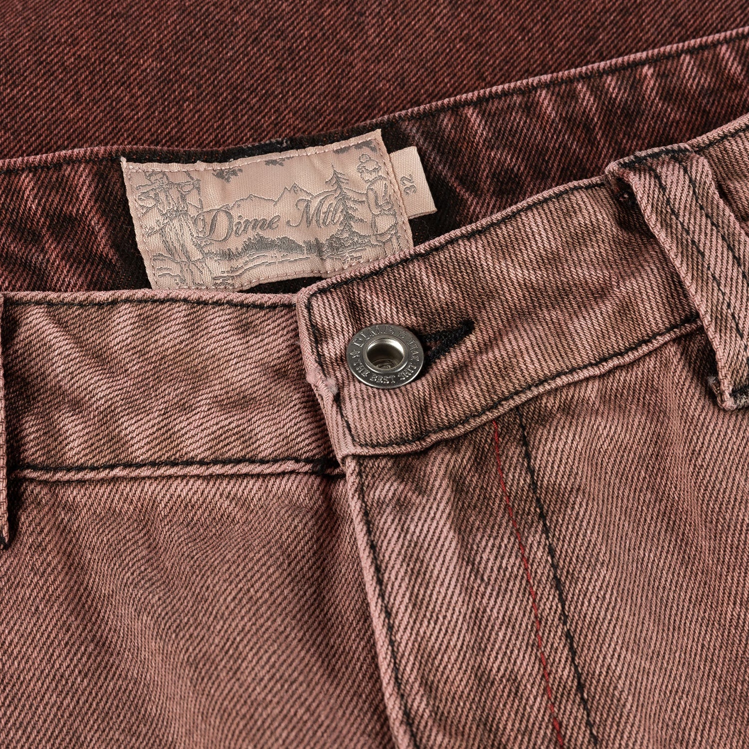 CLASSIC RELAXED DENIM PANTS / DIPPED SANDBLASTED BURGUNDY