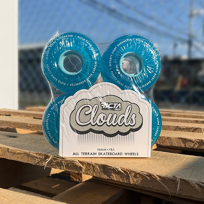 RICTA WHEELS(リクタ ウィール)| CLOUDS / TRANS BLUE - 56MM 78A | スノーボード・スケートボードのTACTICS JAPAN