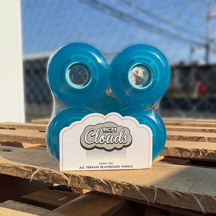 RICTA WHEELS(リクタ ウィール)| CLOUDS / TRANS BLUE - 56MM 78A | スノーボード・スケートボードのTACTICS JAPAN