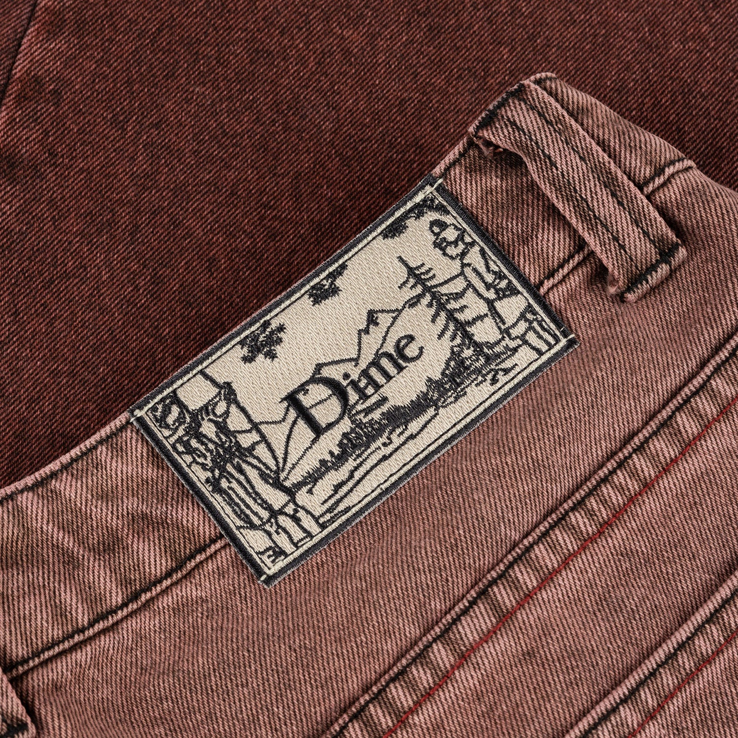 CLASSIC RELAXED DENIM PANTS / DIPPED SANDBLASTED BURGUNDY