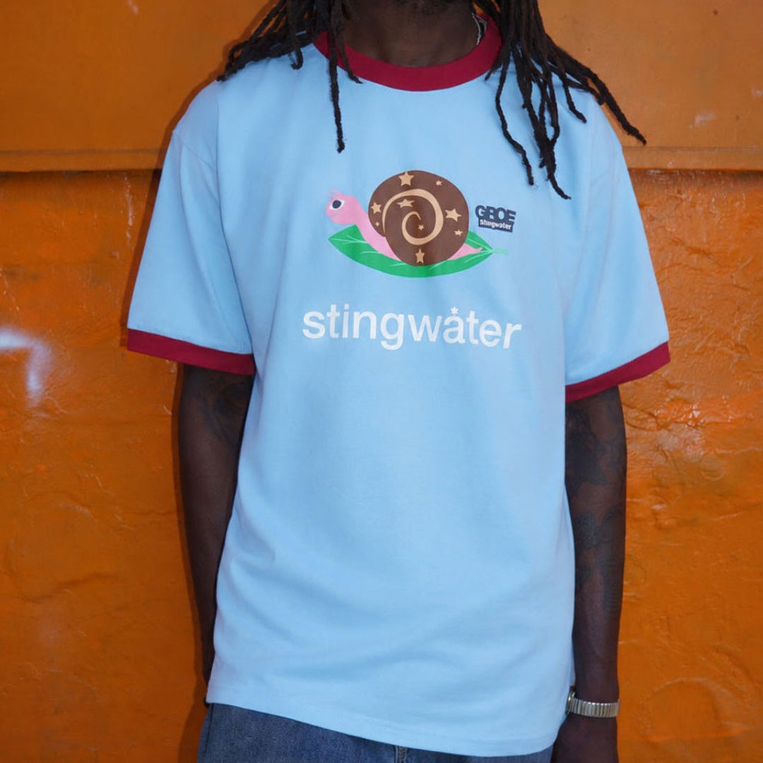 STINGWATER(スティングウォーター)| SNAIL T-SHIRT / LIGHT BLUE RINGER | スノーボード・スケートボードのTACTICS JAPAN