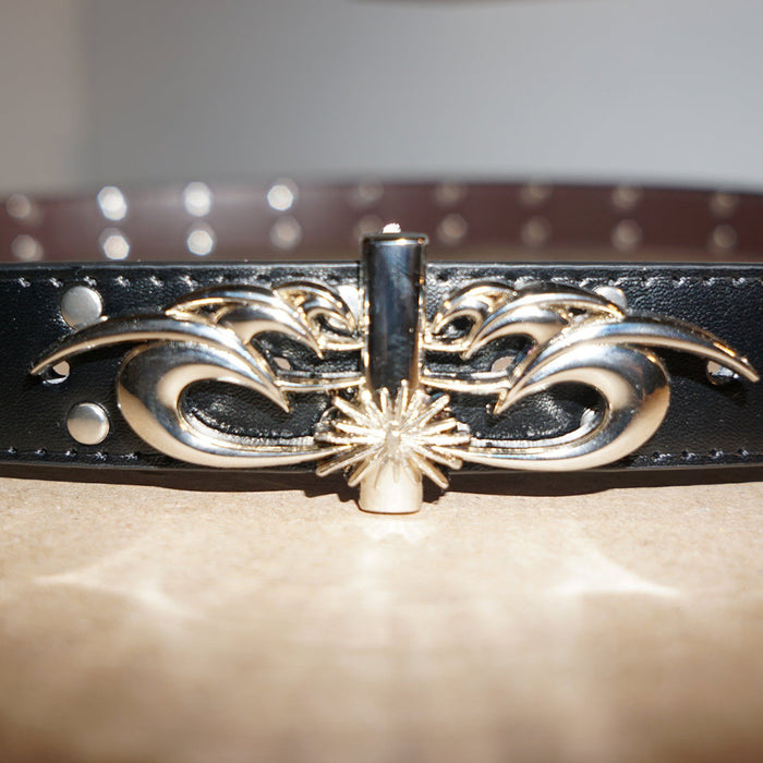 STINGWATER(スティングウォーター)| MOSES STUDDED THIN BELT / CHROME | スノーボード・スケートボードのTACTICS JAPAN