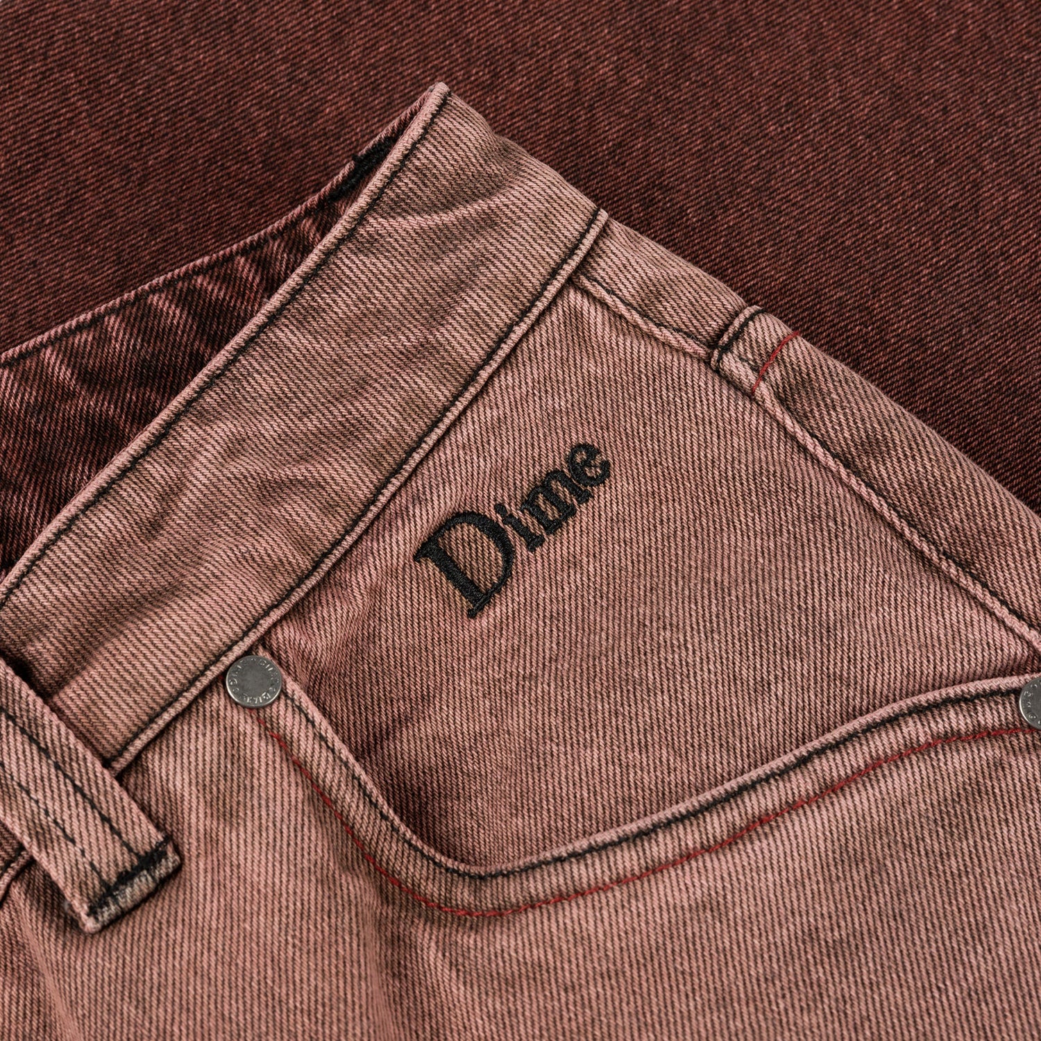 CLASSIC RELAXED DENIM PANTS / DIPPED SANDBLASTED BURGUNDY