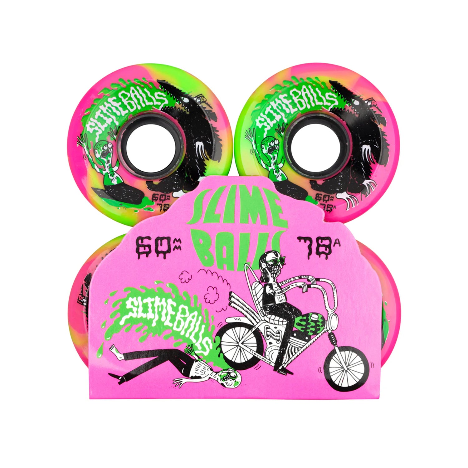 SLIME BALLS WHEELS(スライム ボール ウィール)| JAY HOWELL OG SLIME / PINK GREEN - 60MM 78A | スノーボード・スケートボードのTACTICS JAPAN