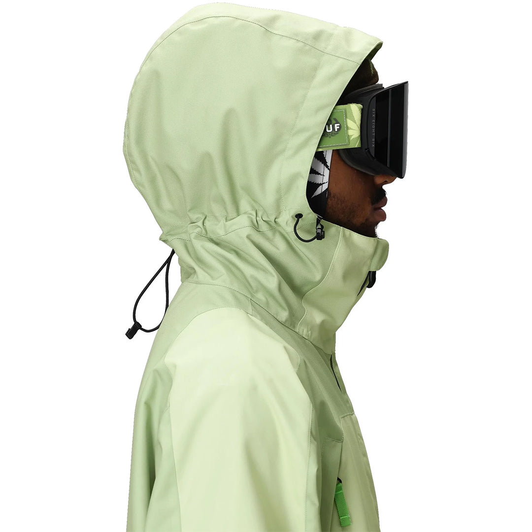 686 (シックス エイト シックス) | 686 X HUF DOUBLE H SHELL JACKE / HUF GREEN COLORBLOCK | スノーボード・スケートボードのTACTICS JAPAN
