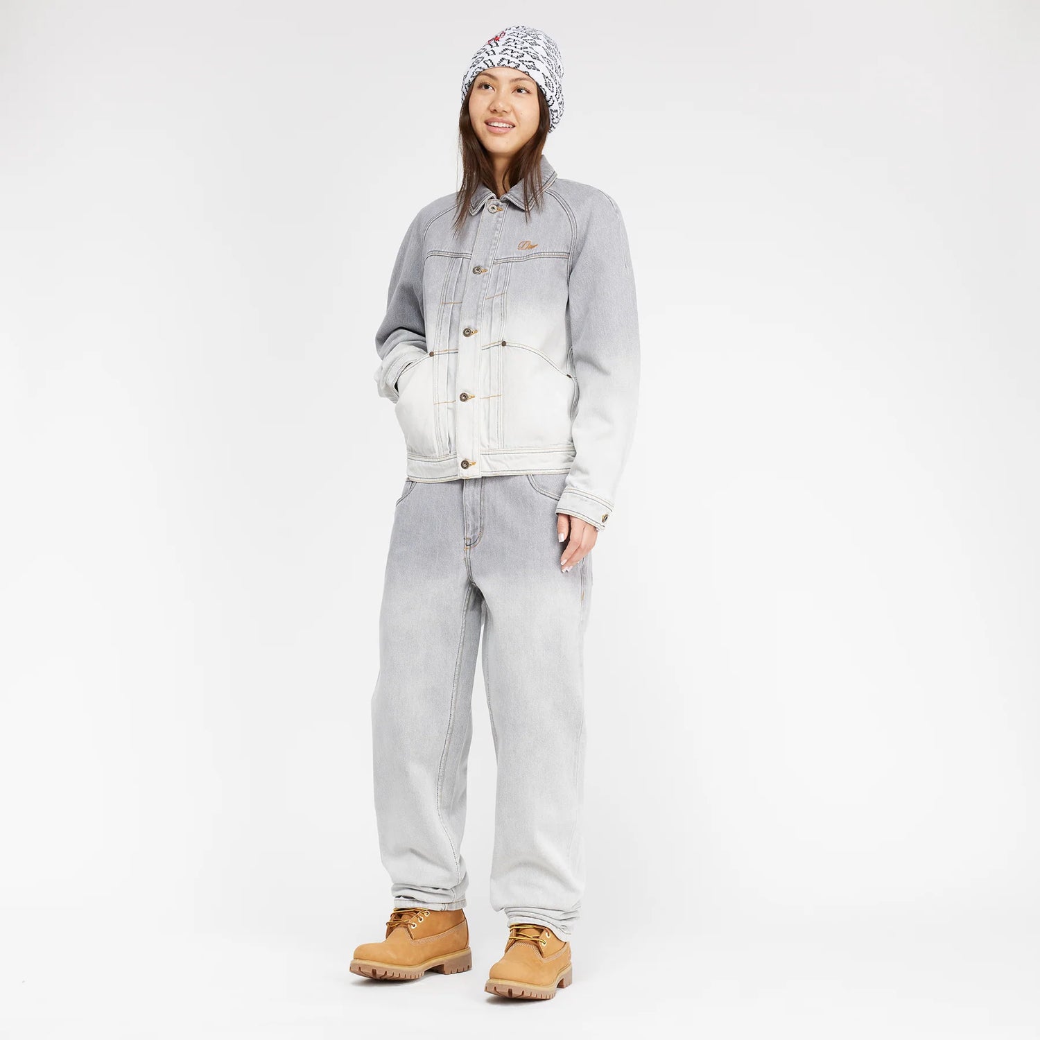 CLASSIC RELAXED DENIM PANTS / DIPPED SANDBLASTED GRAY