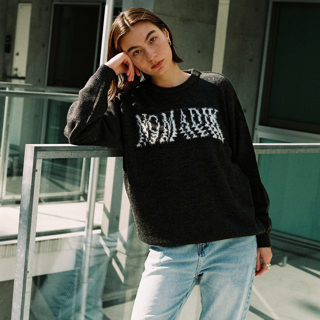 NOMADIK(ノマディック)| JACQUARD SWEATER 2026 / GRAY/WHITE | スノーボード・スケートボードのTACTICS JAPAN