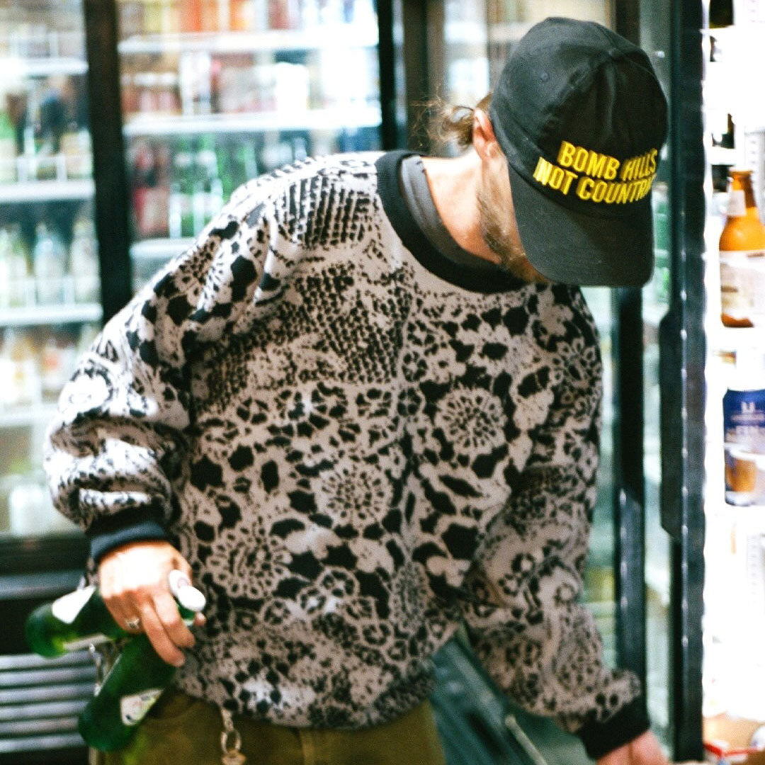 GX1000(ジーエックスワンサウザンド)| JACQUARD KNIT SWEATER LACED / GREY AND BLACK | スノーボード・スケートボードのTACTICS JAPAN