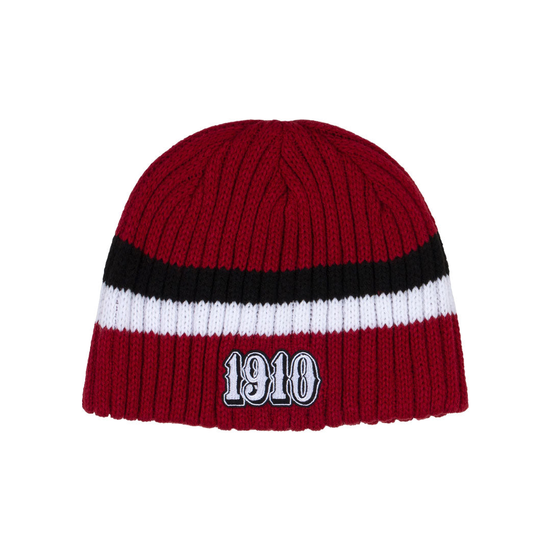 1910(ナインティーンテン)| BROKEN STRAIGHT BEANIE / RED | スノーボード・スケートボードのTACTICS JAPAN