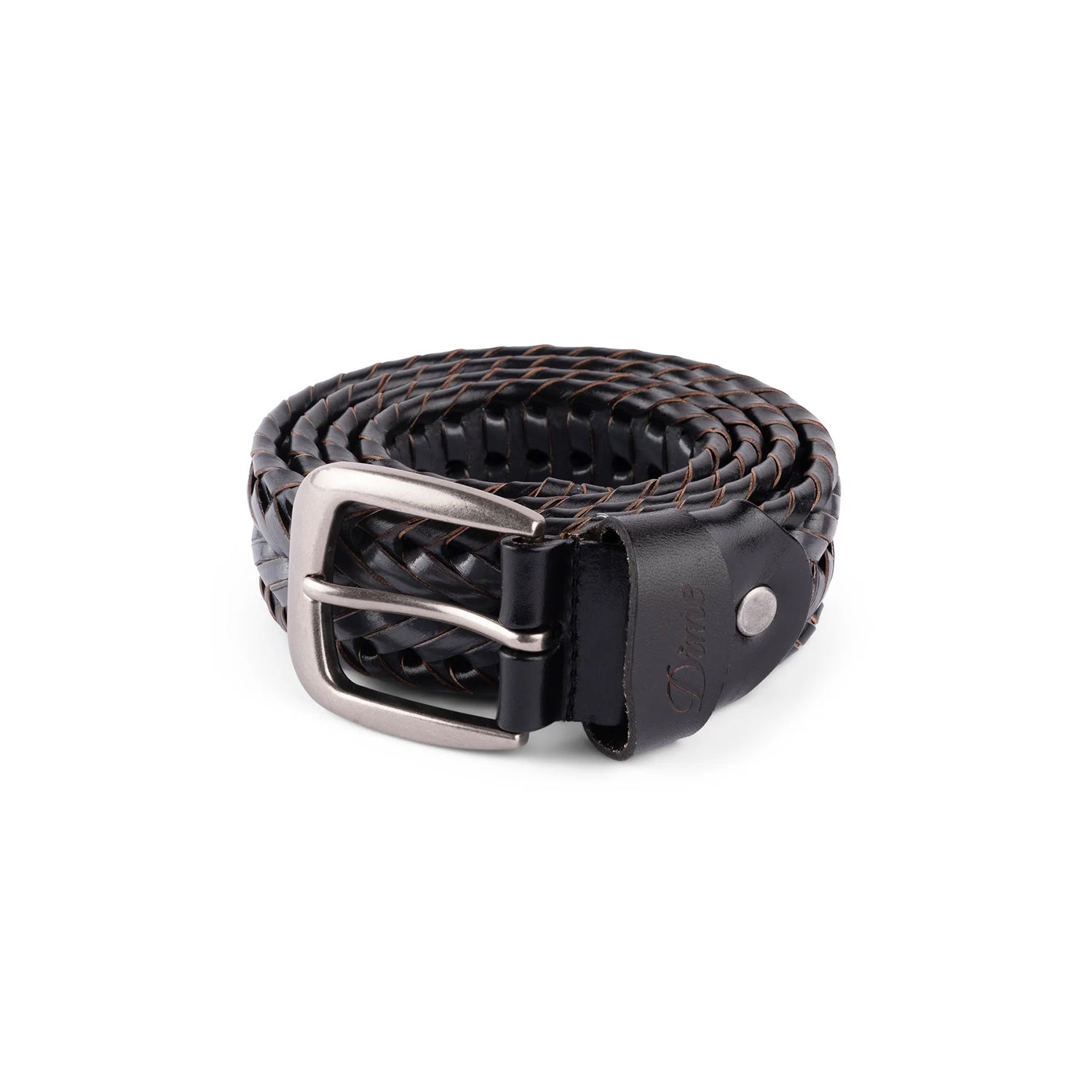BRAIDED LEATHER BELT / BLACK