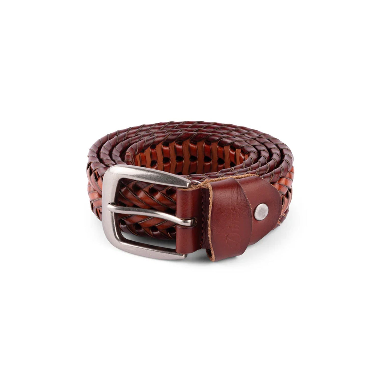 BRAIDED LEATHER BELT / BROWN