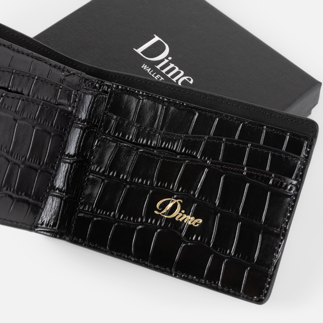 DIME MTL(ダイム モントリオール)| CROC BIFOLD WALLET / BLACK | スケートボード・スノーボードのTACTICS JAPAN