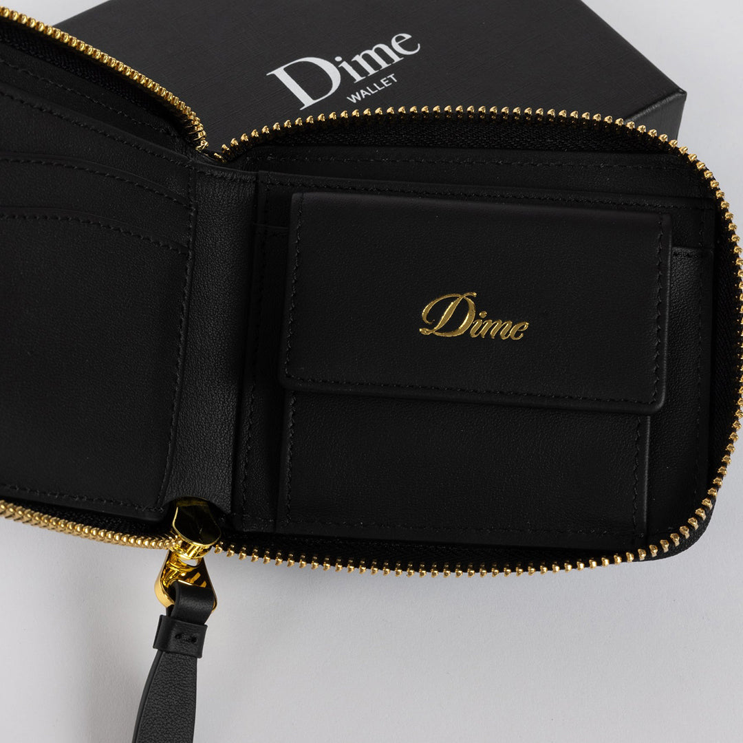 DIME MTL(ダイム モントリオール)| CURSIVE ZIP-WALLET / BLACK | スノーボード・スケートボードのTACTICS JAPAN