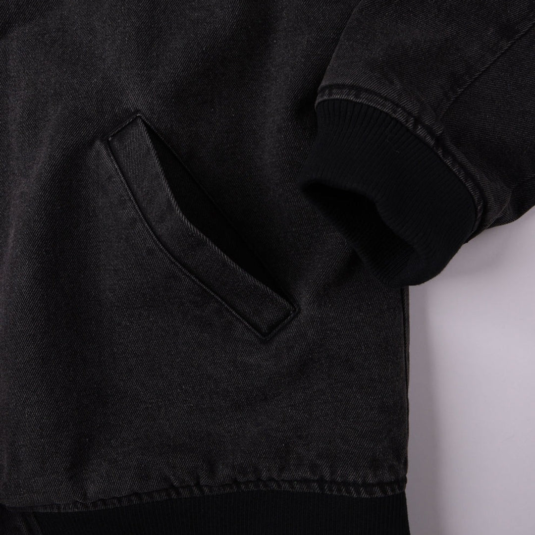 FORMER(フォーマー) | AG DENIM VARSITY JACKET / BLACK | スノーボード・スケートボードのTACTICS JAPAN