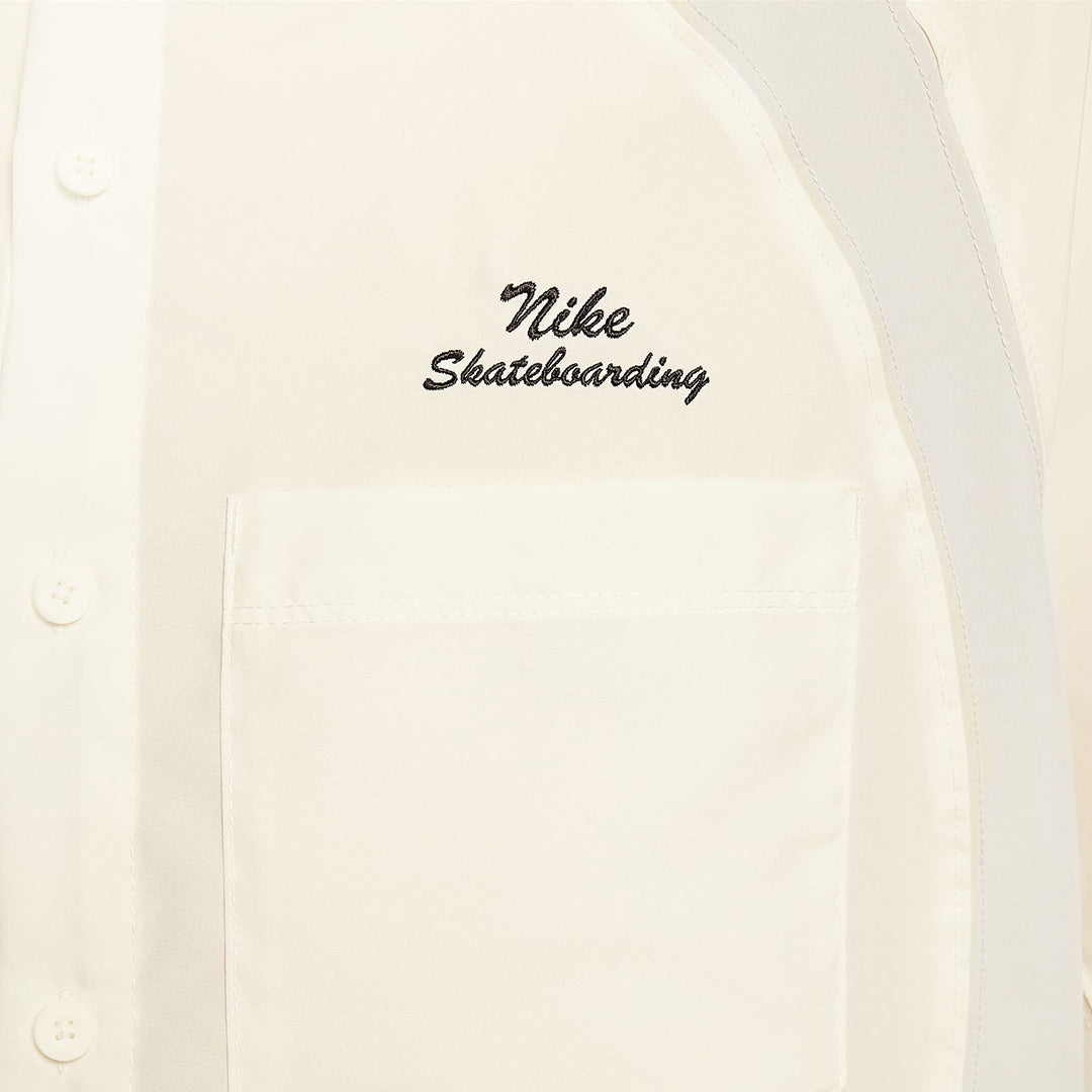 NIKE SB(ナイキ スケートボーディング)| NIKE SB DRI-FIT WOVEN SHORT-SLEEVE BOWLER SHIRT / WHITE | スノーボード・スケートボードのTACTICS JAPAN