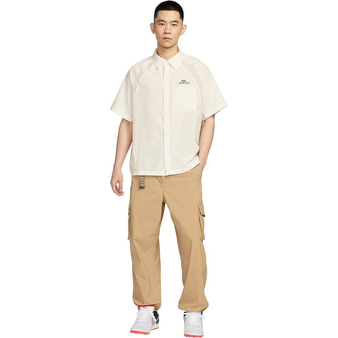 NIKE SB(ナイキ スケートボーディング)| NIKE SB DRI-FIT WOVEN SHORT-SLEEVE BOWLER SHIRT / WHITE | スノーボード・スケートボードのTACTICS JAPAN