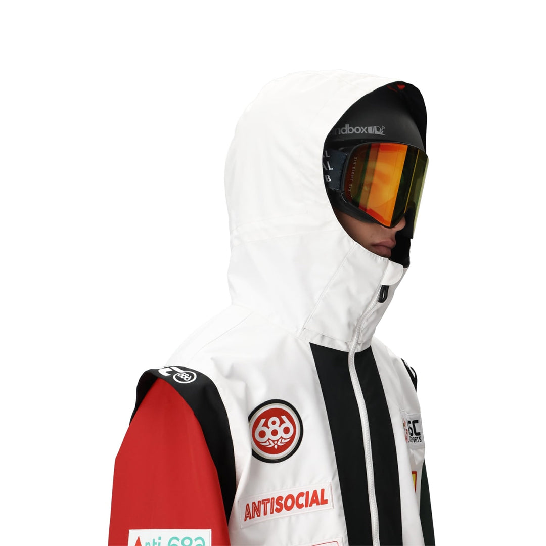 686 (シックス エイト シックス) | ASSC WHITE COLORBLOCK F1 SHELL ANORAK / ASSC WHITE COLORBLOCK | スノーボード・スケートボードのTACTICS JAPAN