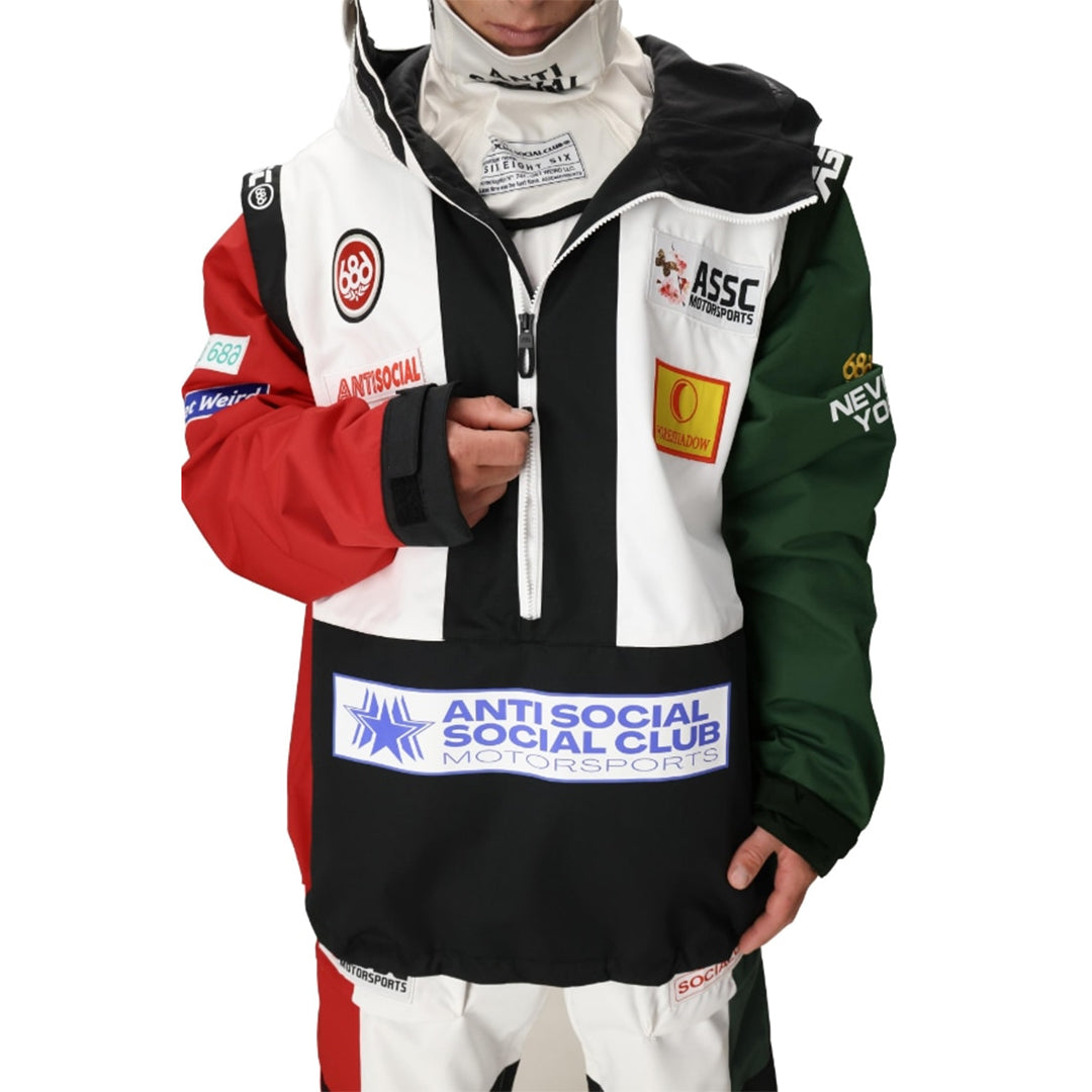 686 (シックス エイト シックス) | ASSC WHITE COLORBLOCK F1 SHELL ANORAK / ASSC WHITE COLORBLOCK | スノーボード・スケートボードのTACTICS JAPAN