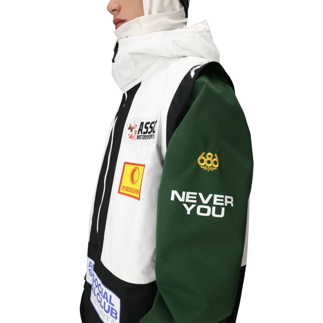 686 (シックス エイト シックス) | ASSC WHITE COLORBLOCK F1 SHELL ANORAK / ASSC WHITE COLORBLOCK | スノーボード・スケートボードのTACTICS JAPAN