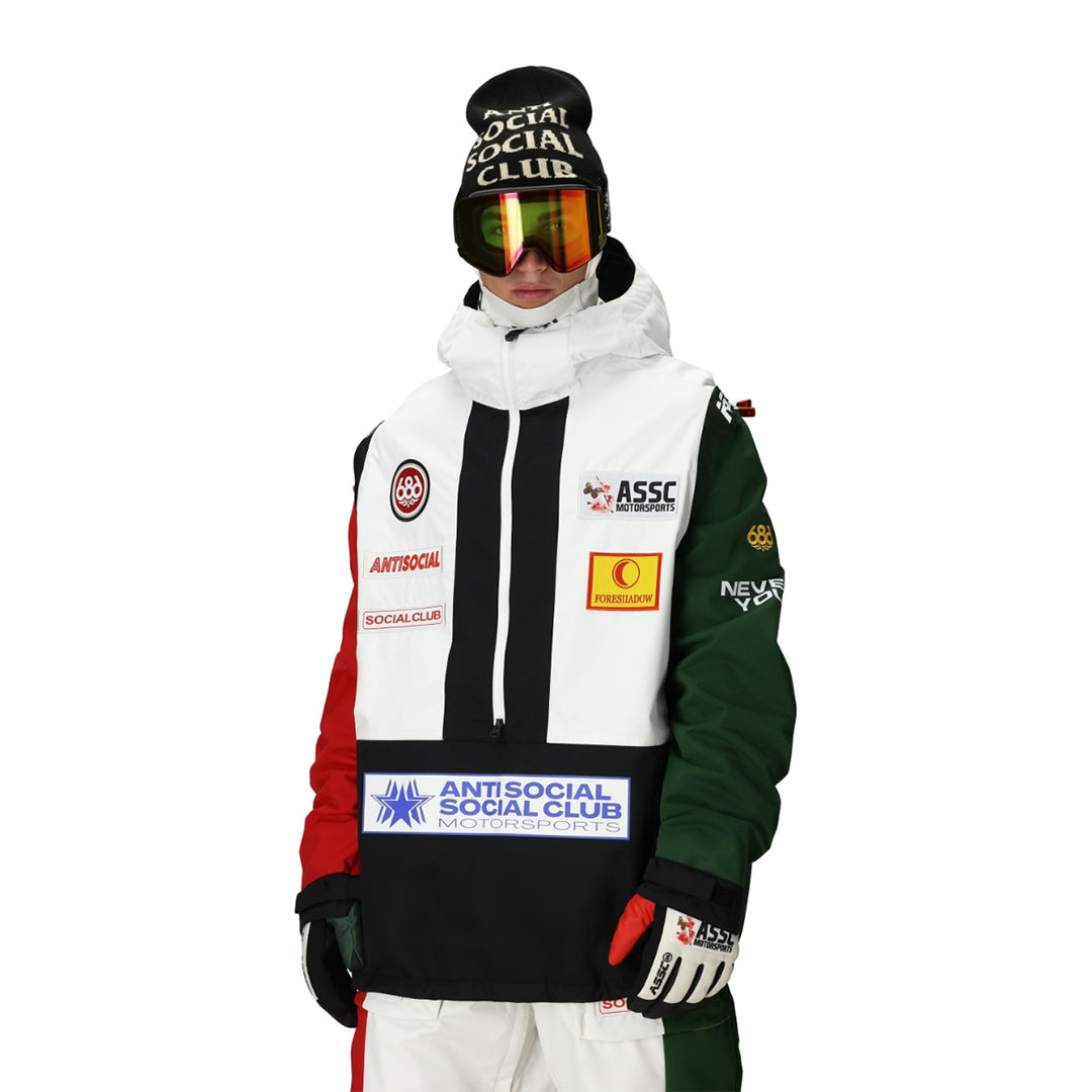 686 (シックス エイト シックス) | ASSC WHITE COLORBLOCK F1 SHELL ANORAK / ASSC WHITE COLORBLOCK | スノーボード・スケートボードのTACTICS JAPAN