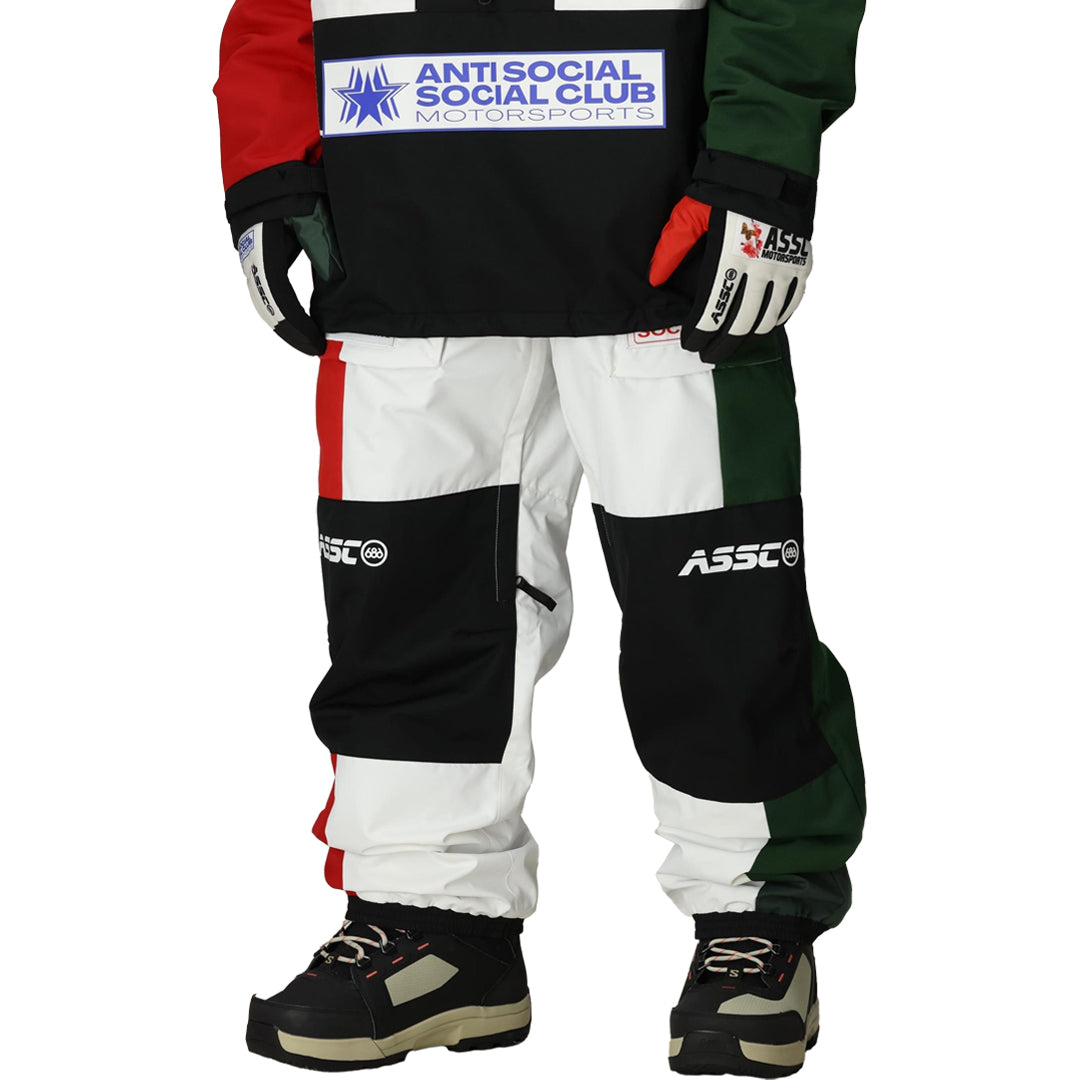 686 (シックス エイト シックス) | 686 X ANTI SOCIAL SOCIAL CLUB F1 SHELL PANT / ASSC WHITE COLORBLOCK | スノーボード・スケートボードのTACTICS JAPAN