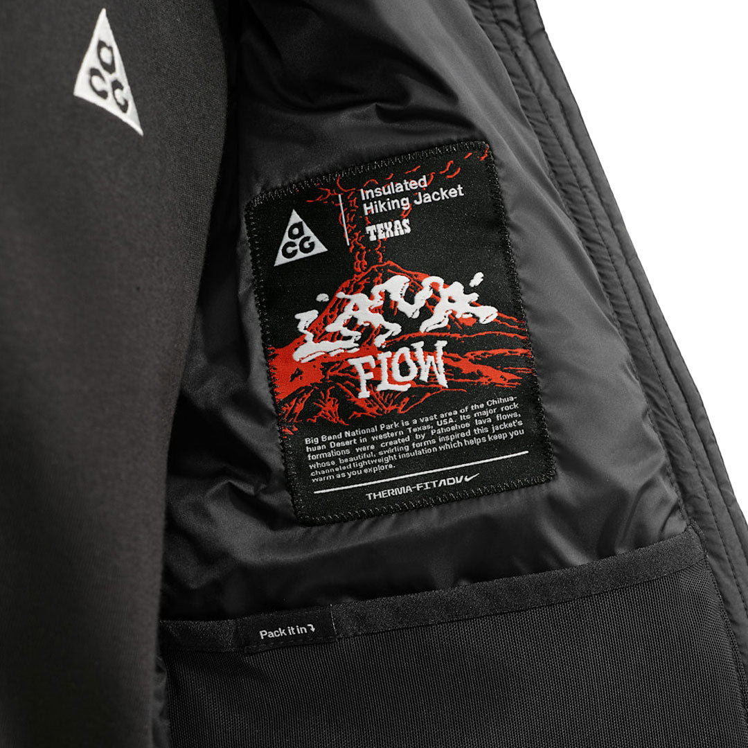 NIKE ACG(ナイキ エーシージー)| NIKE ACG WOMEN'S ACG LAVA FLOW THERMA-FIT ADV JACKET / BLACK/SUMMIT WHITE | スノーボード・スケートボードのTACTICS JAPAN