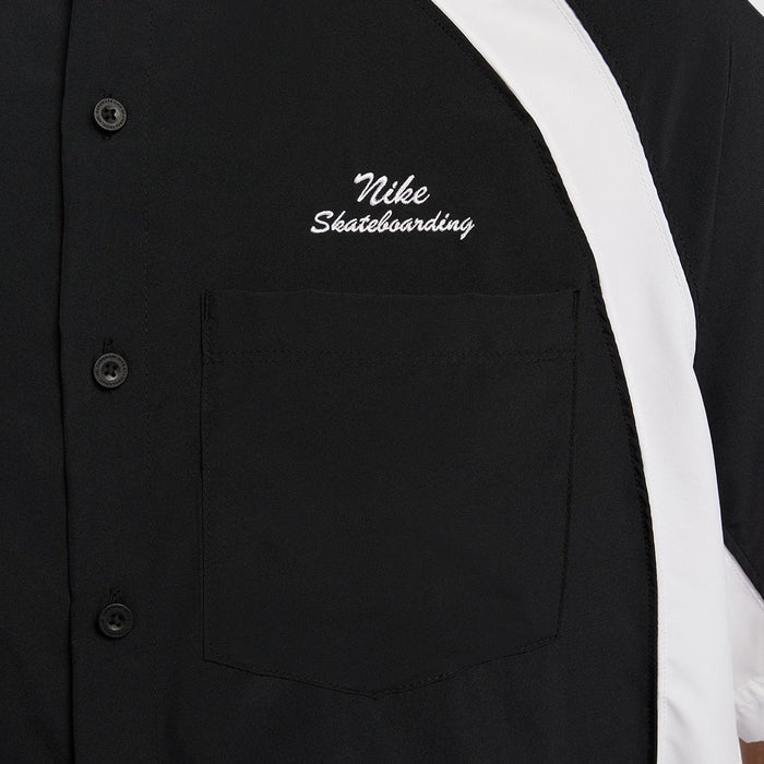 NIKE SB(ナイキ スケートボーディング)| NIKE SB DRI-FIT WOVEN SHORT-SLEEVE BOWLER SHIRT / BLACK | スノーボード・スケートボードのTACTICS JAPAN