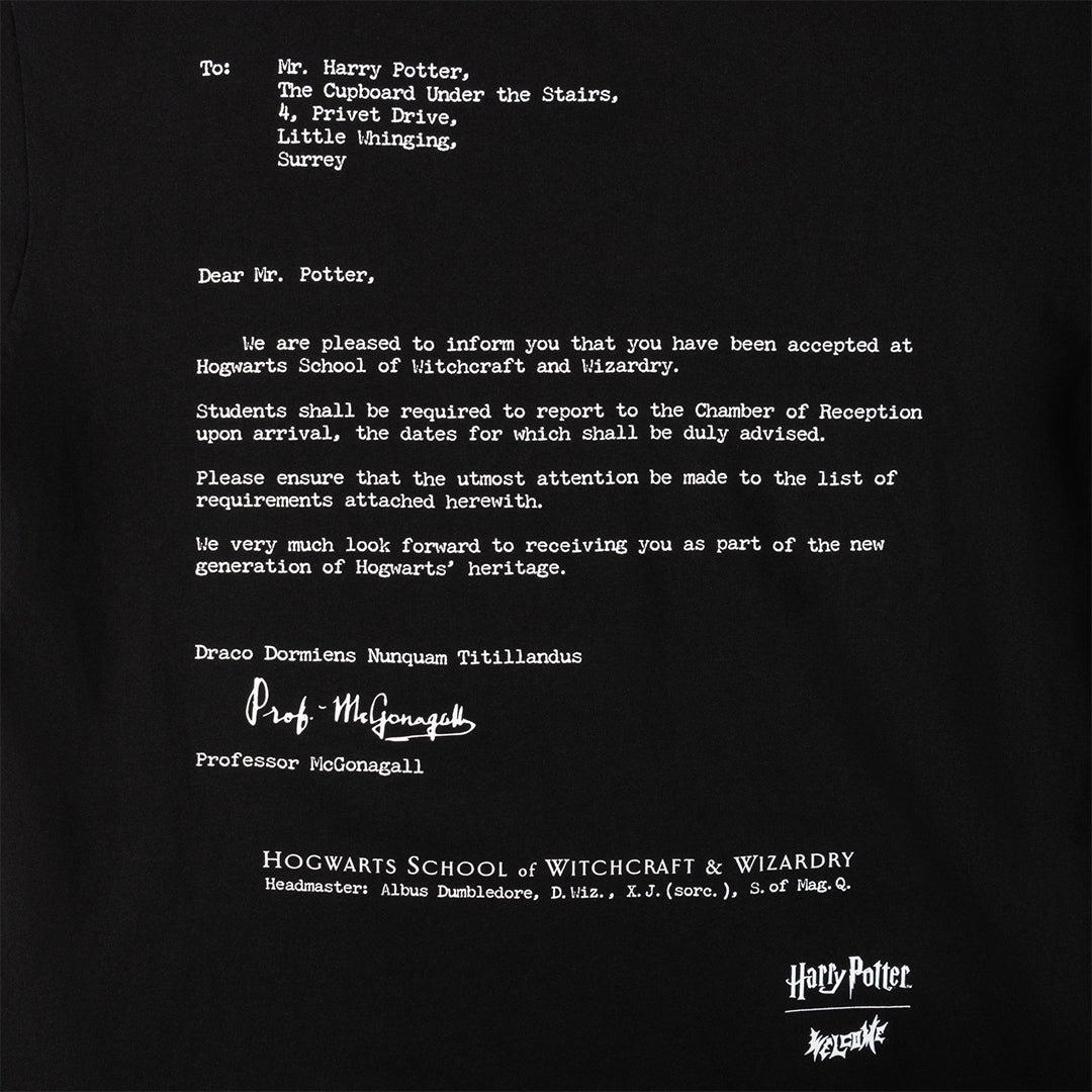 WELCOME SKATEBOARDS(ウェルカム スケートボード)| HARRY POTTER X WELCOME ACCEPTANCE GARMENT-DYED S/S BOXY TEE / BLACK | スノーボード・スケートボードのTACTICS JAPAN