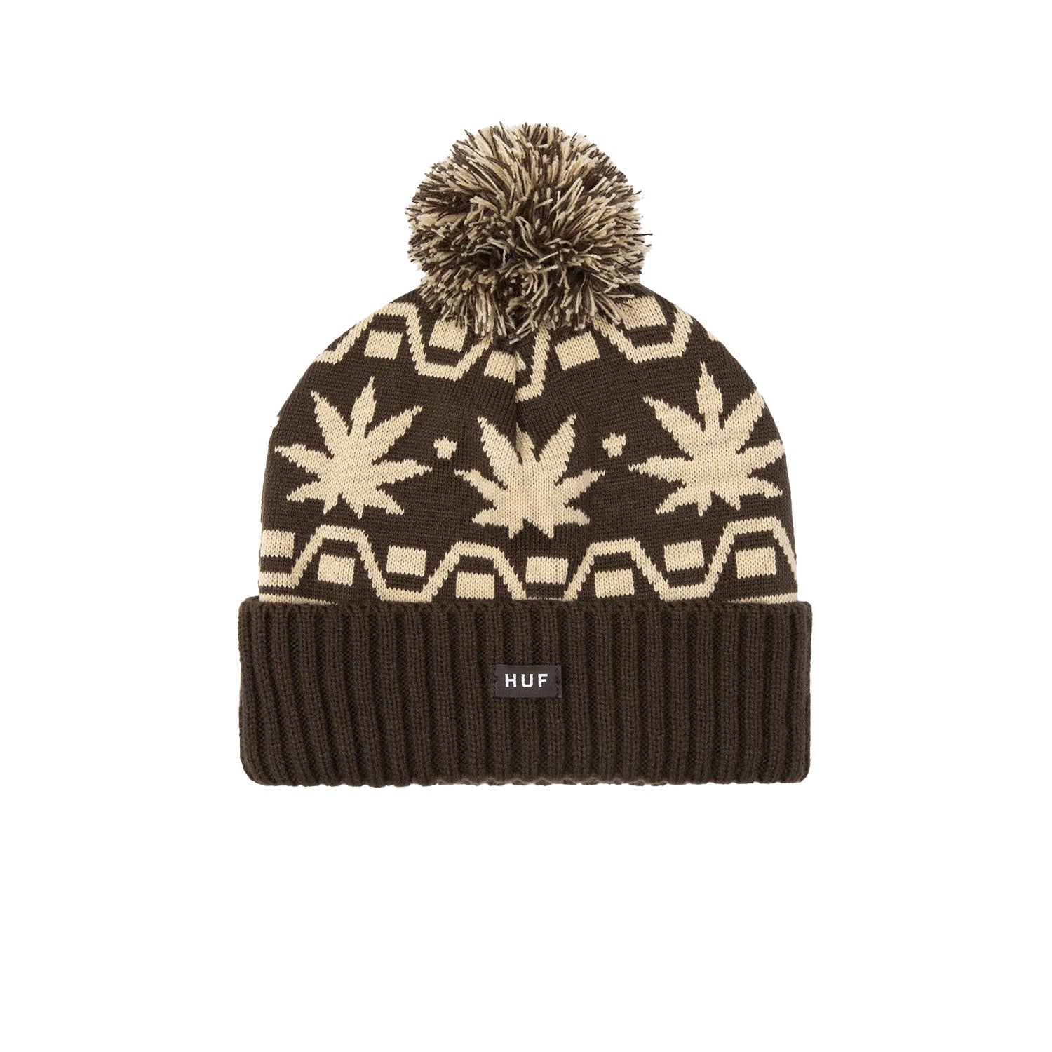 APRES CUFF POM BEANIE / BROWN