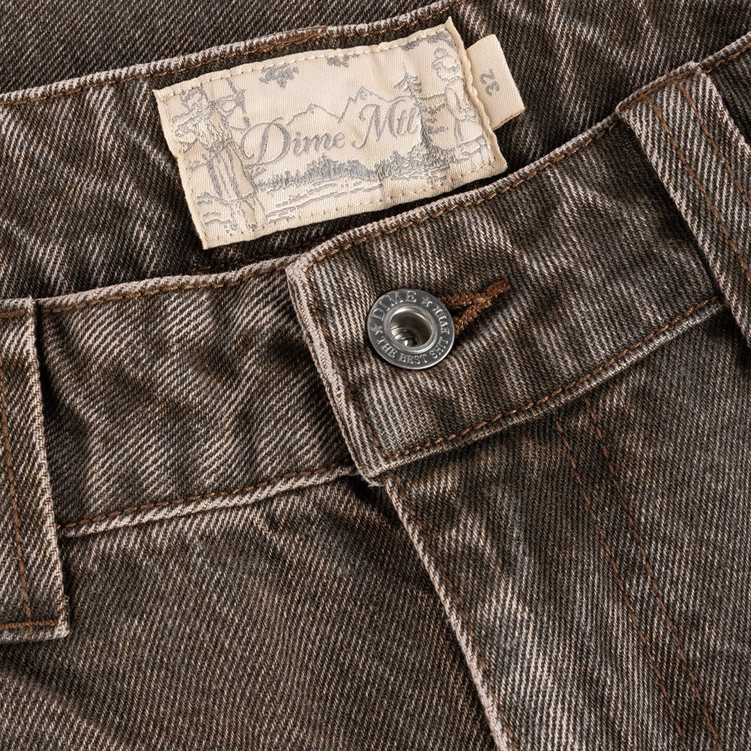 DIME MTL(ダイム モントリオール)| BAGGY DENIM PANTS / SANDBLASTED BROWN | スノーボード・スケートボードのTACTICS JAPAN