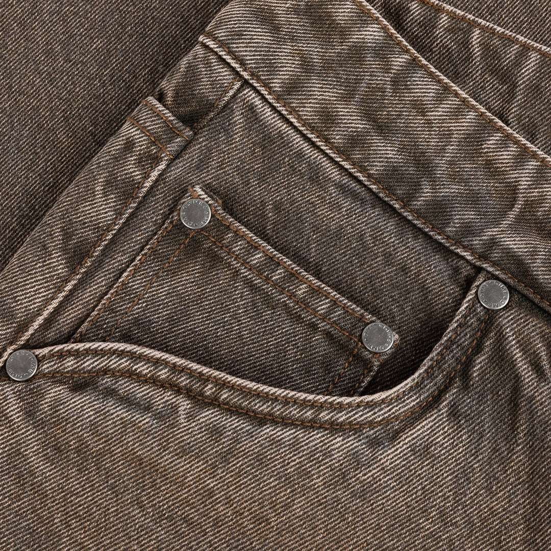 DIME MTL(ダイム モントリオール)| BAGGY DENIM PANTS / SANDBLASTED BROWN | スノーボード・スケートボードのTACTICS JAPAN