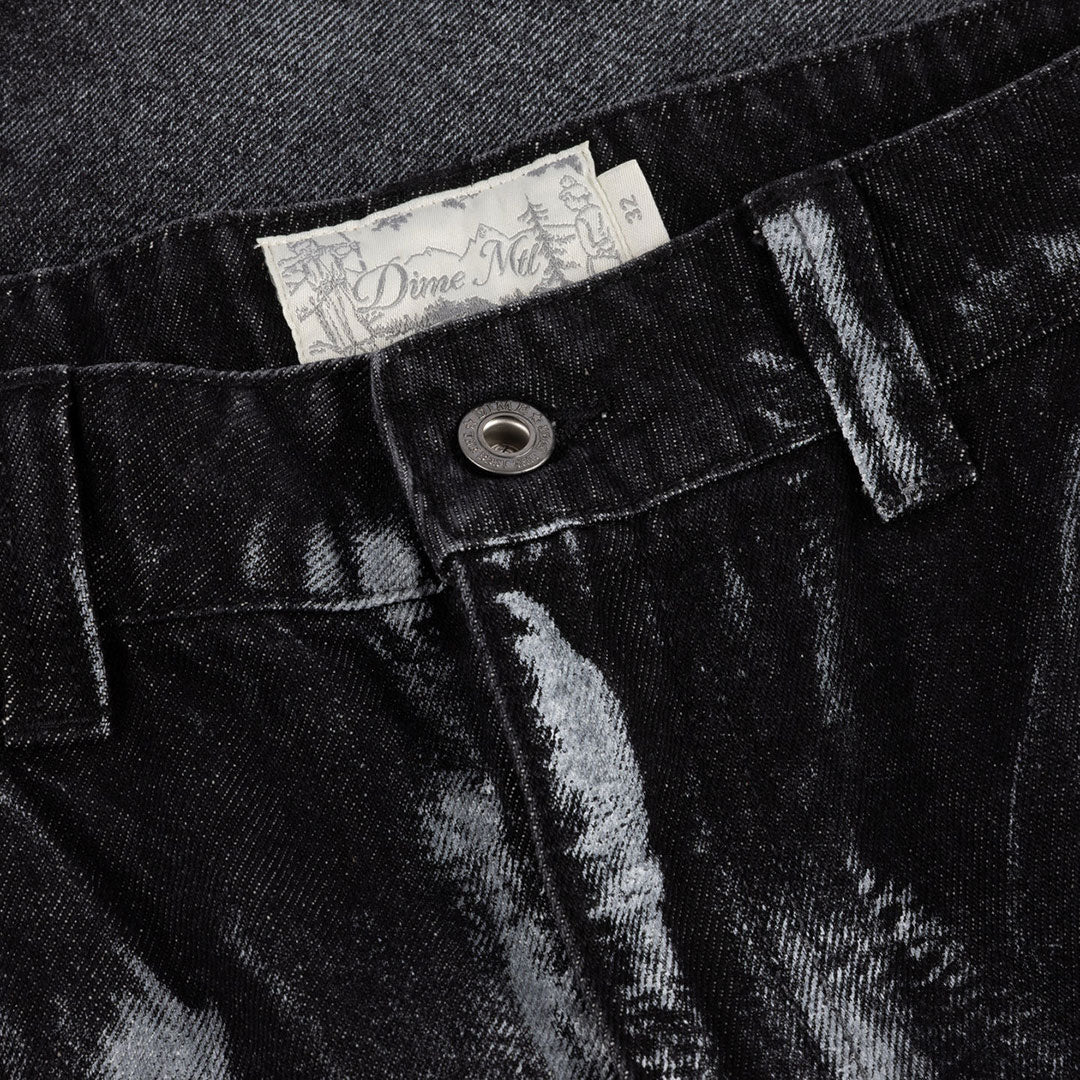 DIME(ダイム)| BAGGY DENIM PANTS / BLACK WHITEPRINT | スノーボード・スケートボードのTACTICS JAPAN