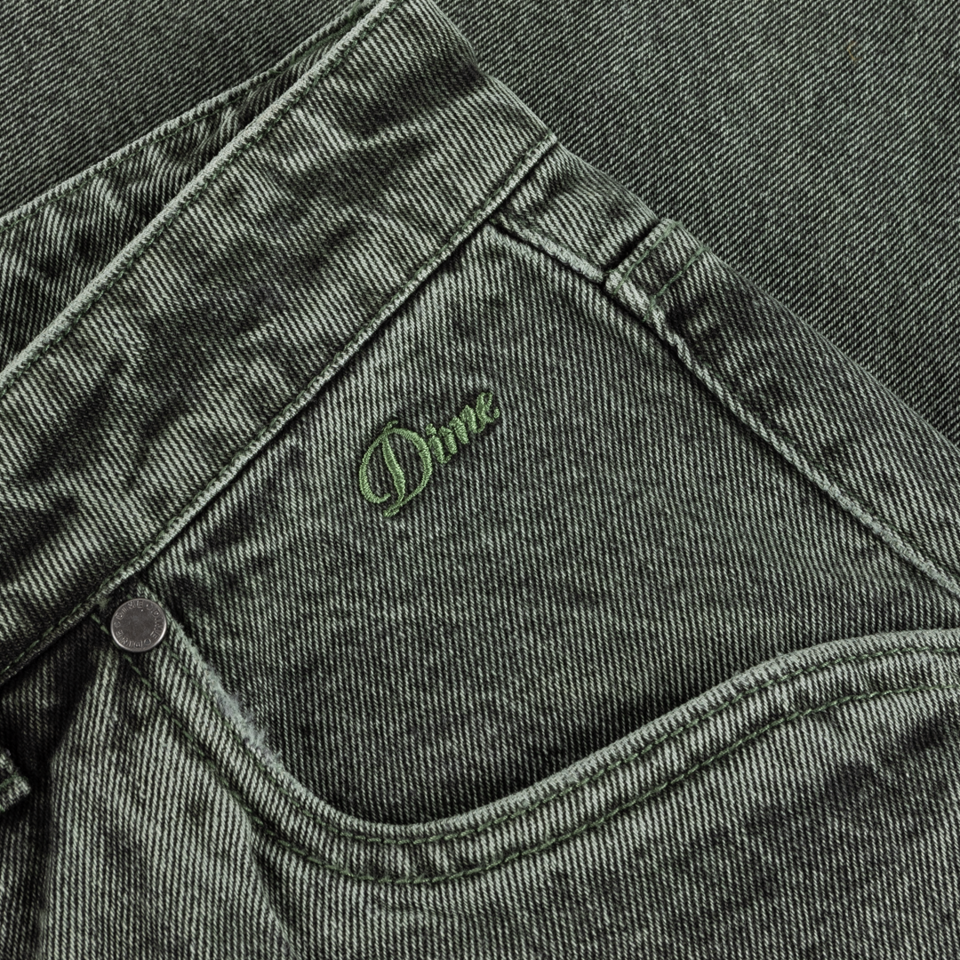 DIME MTL(ダイム モントリオール)| BAGGY DENIM PANTS / OVERDYED GREEN | スケートボード・スノーボードのTACTICS JAPAN