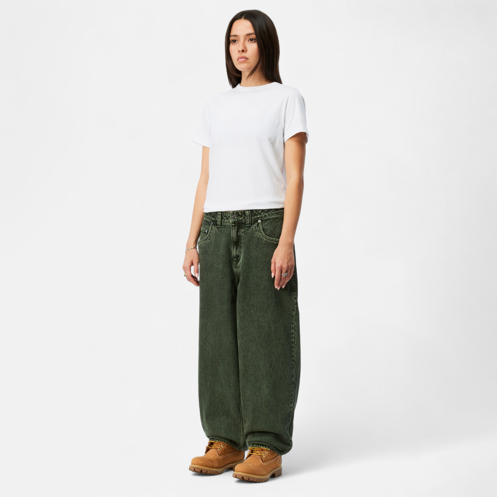 DIME MTL(ダイム モントリオール)| BAGGY DENIM PANTS / OVERDYED GREEN | スケートボード・スノーボードのTACTICS JAPAN