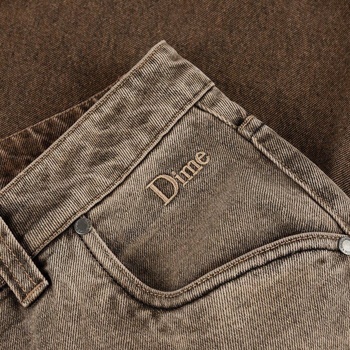 CLASSIC BAGGY DENIM PANTS / DIPPED SANDBLASTED BROWN
