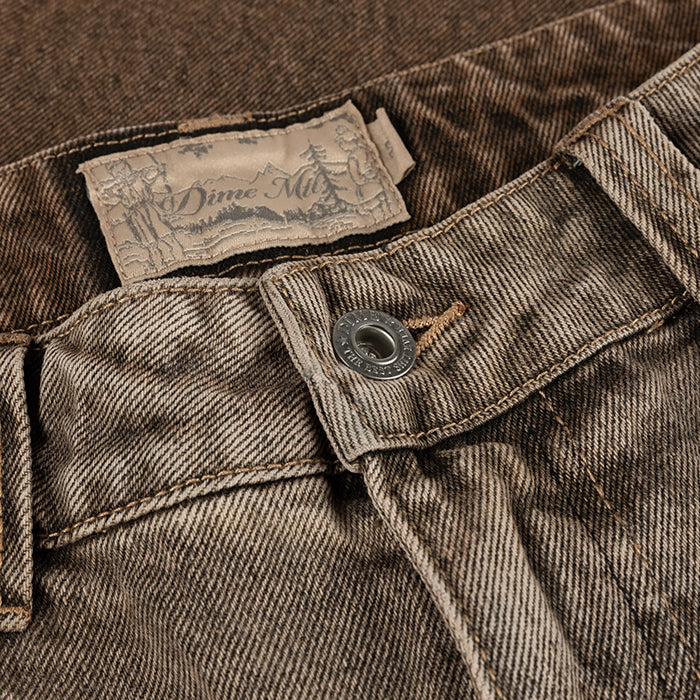 CLASSIC BAGGY DENIM PANTS / DIPPED SANDBLASTED BROWN