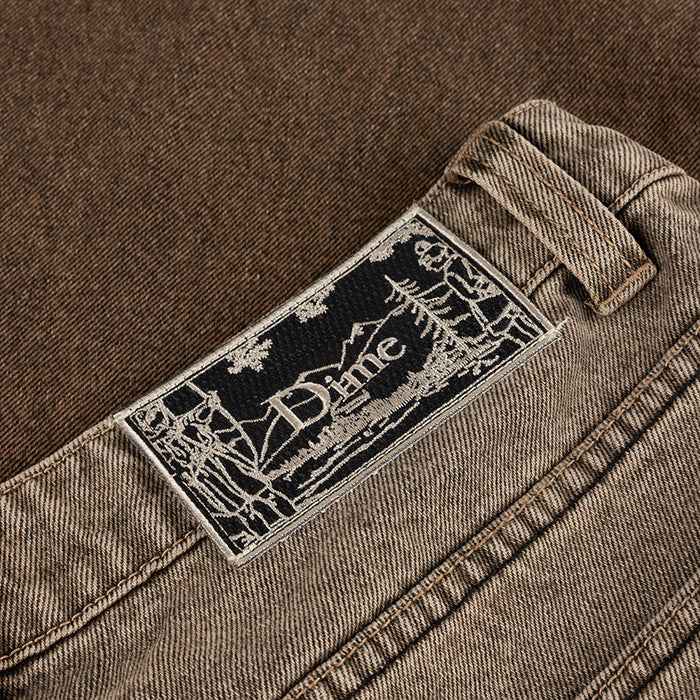 CLASSIC BAGGY DENIM PANTS / DIPPED SANDBLASTED BROWN