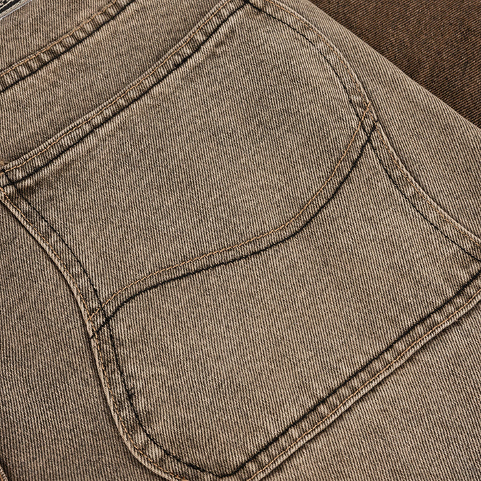 CLASSIC BAGGY DENIM PANTS / DIPPED SANDBLASTED BROWN