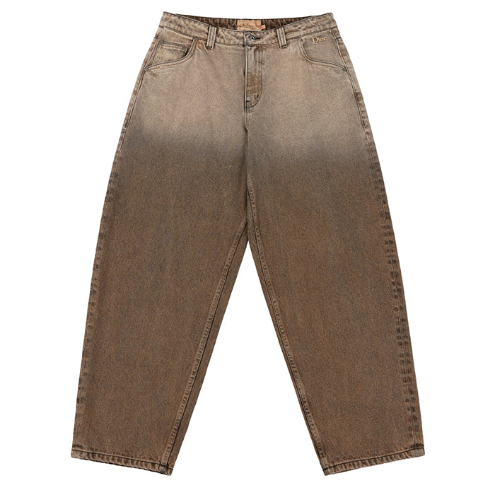 CLASSIC BAGGY DENIM PANTS / DIPPED SANDBLASTED BROWN