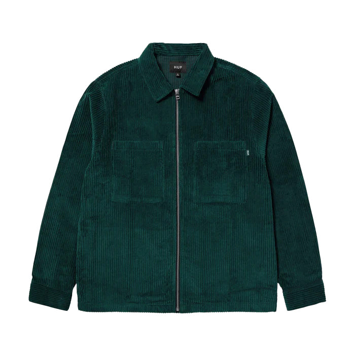 TWO TONE CORDUROY ZIP SHACKET / SYCAMORE