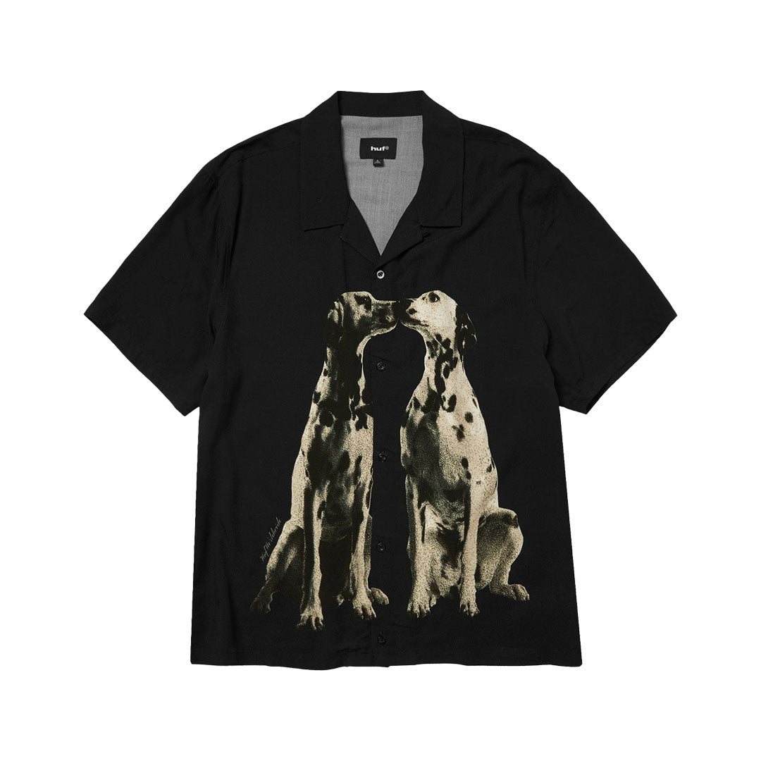 HUF WORLDWIDE(ハフ ワールドワイド)| DOGGED SS RESORT SHIRT / BLACK | スノーボード・スケートボードのTACTICS JAPAN