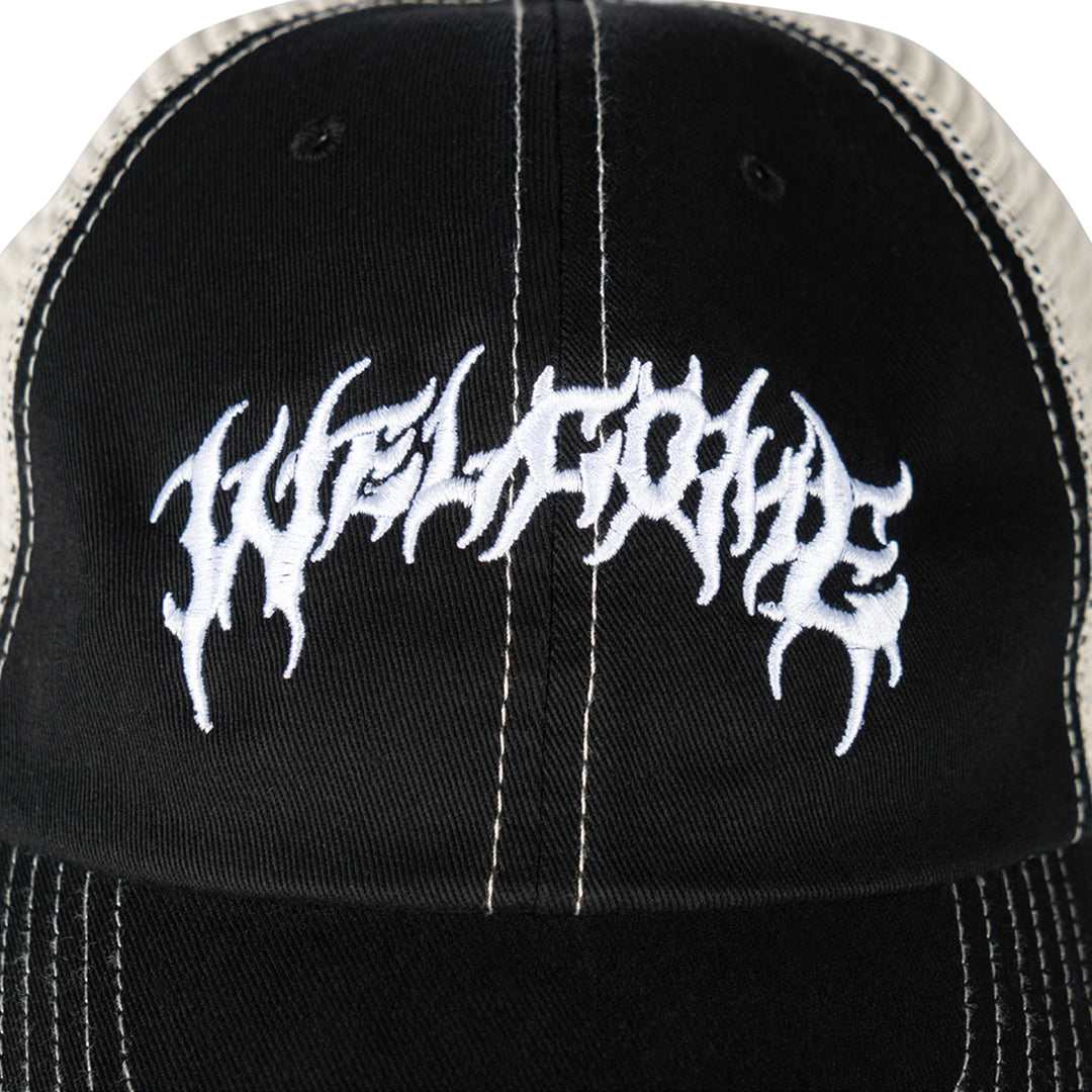 WELCOME SKATEBOARDS(ウェルカム スケートボード)| BARB CONTRAST LOW-PROFILE TRUCKER / BLACK/OFF-WHITE MESH | スノーボード・スケートボードのTACTICS JAPAN