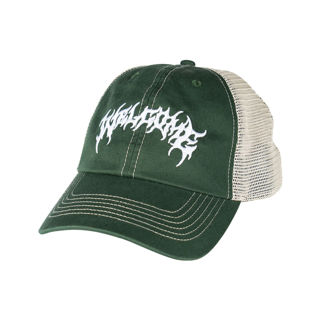 WELCOME SKATEBOARDS(ウェルカム スケートボード)| BARB CONTRAST LOW-PROFILE TRUCKER / GREEN / OFF-WHITE MESH | スノーボード・スケートボードのTACTICS JAPAN